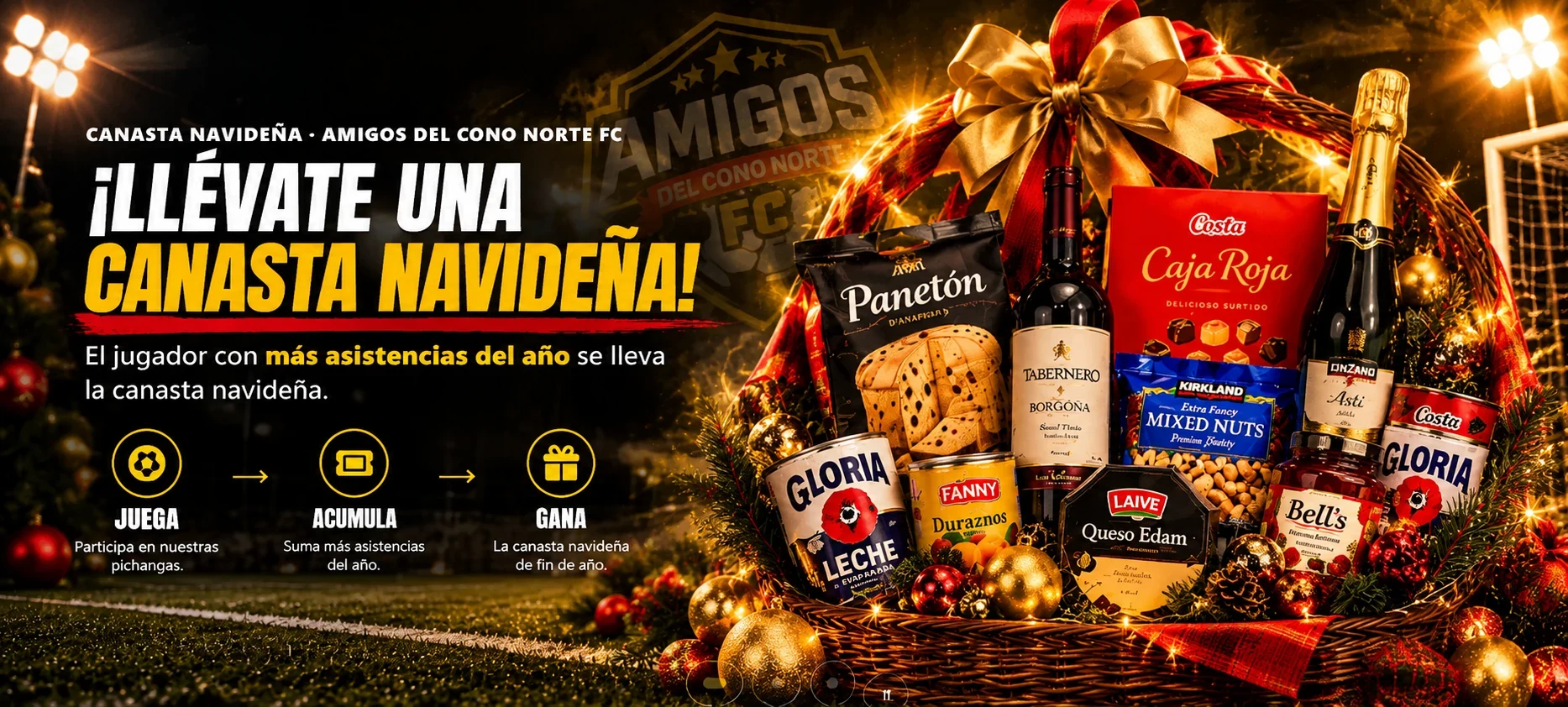El jugador con más asistencias del año se lleva la canasta navideña.